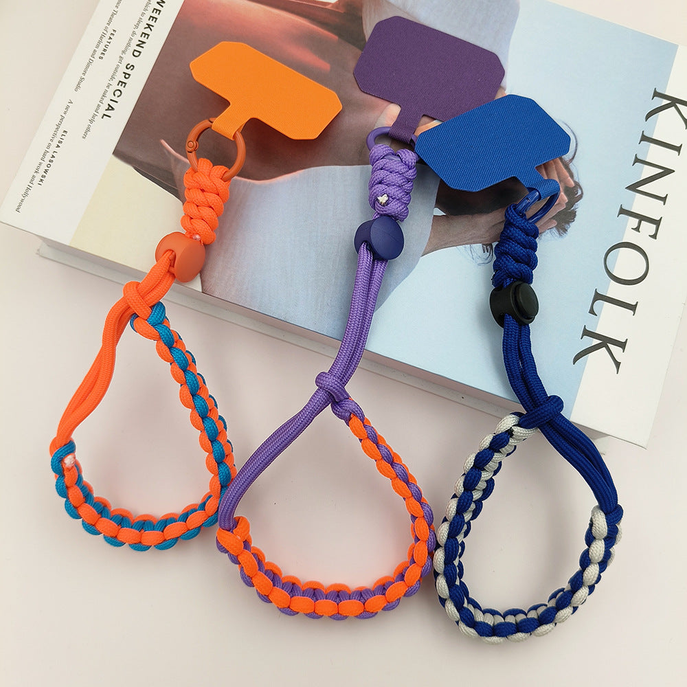 Multicolor Adjustable Wrist Phone Strap with Tether Tabs – Hand Woven Wristlet & Hand Lanyard