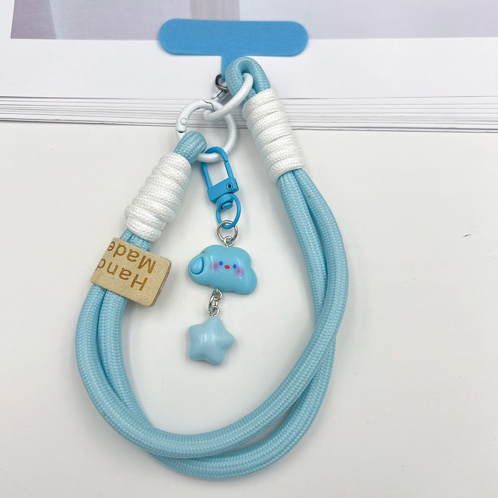 Speechless Cloud Pendant Wrist Double Phone Strap with Tether Tabs – Wristlet & Hand Lanyard