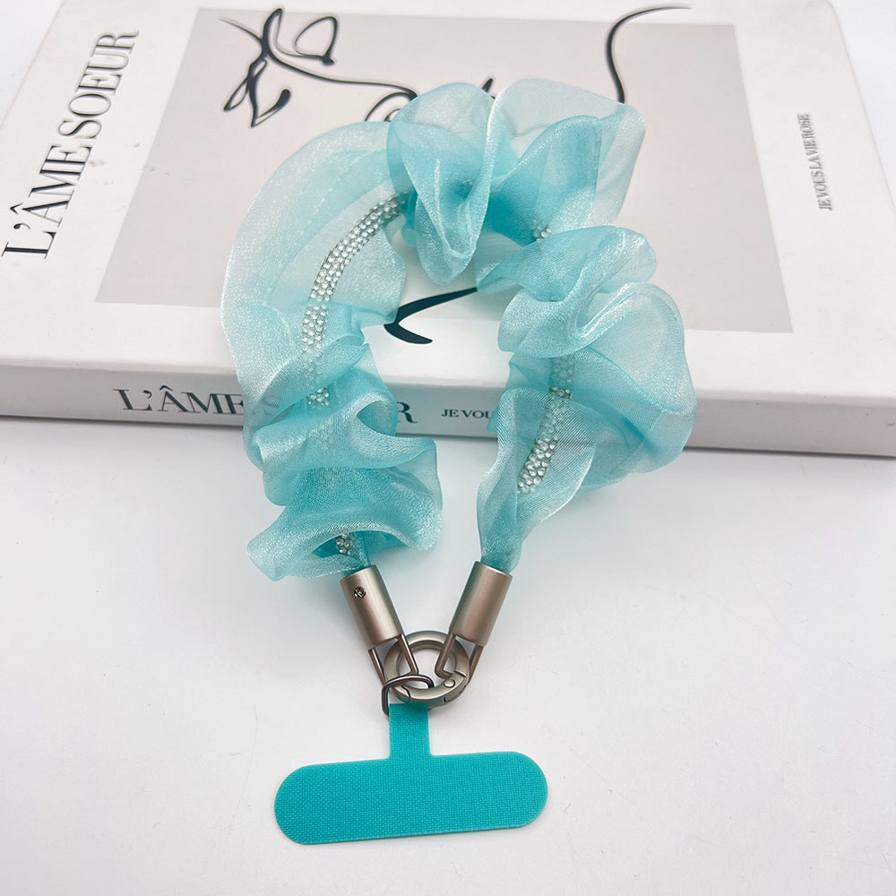 Brilliant Organza Wrist Phone Strap with Tether Tabs – Colon-shaped Wristlet & Hand Lanyard
