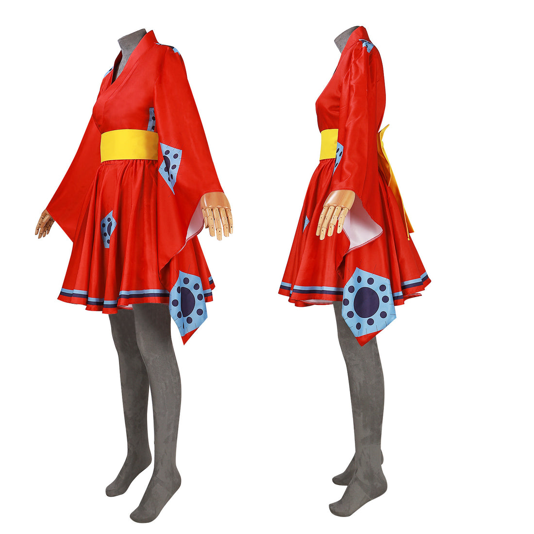 Navigation Monkey D. Luffy Genderbend Cosplay Costume Female One Piece Red Kimono Dress