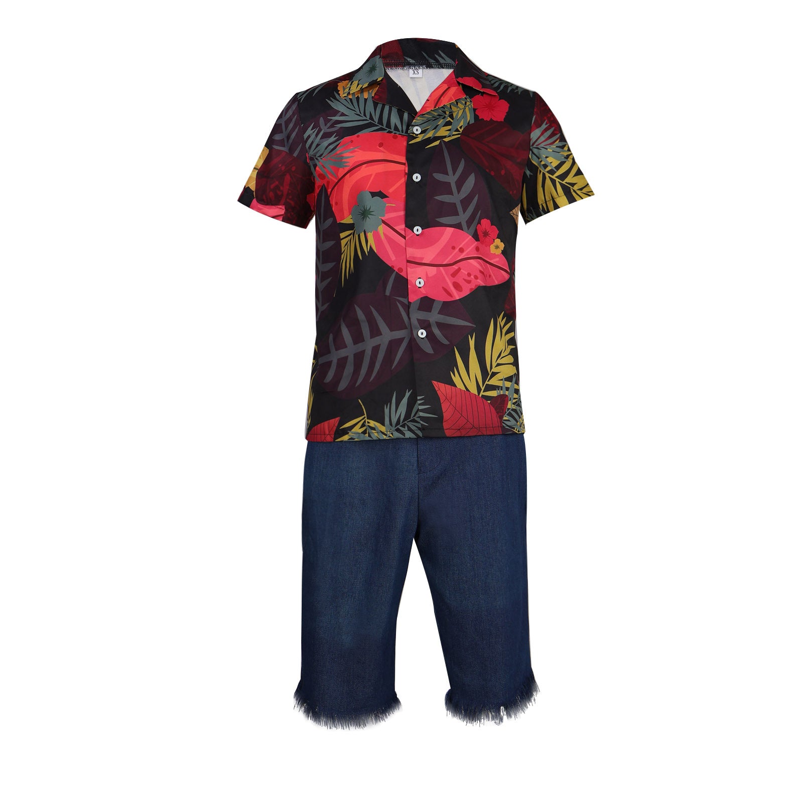 Navigation Live Action Monkey D. Luffy Cosplay Costume Hawaiian Beach One Piece Shirt