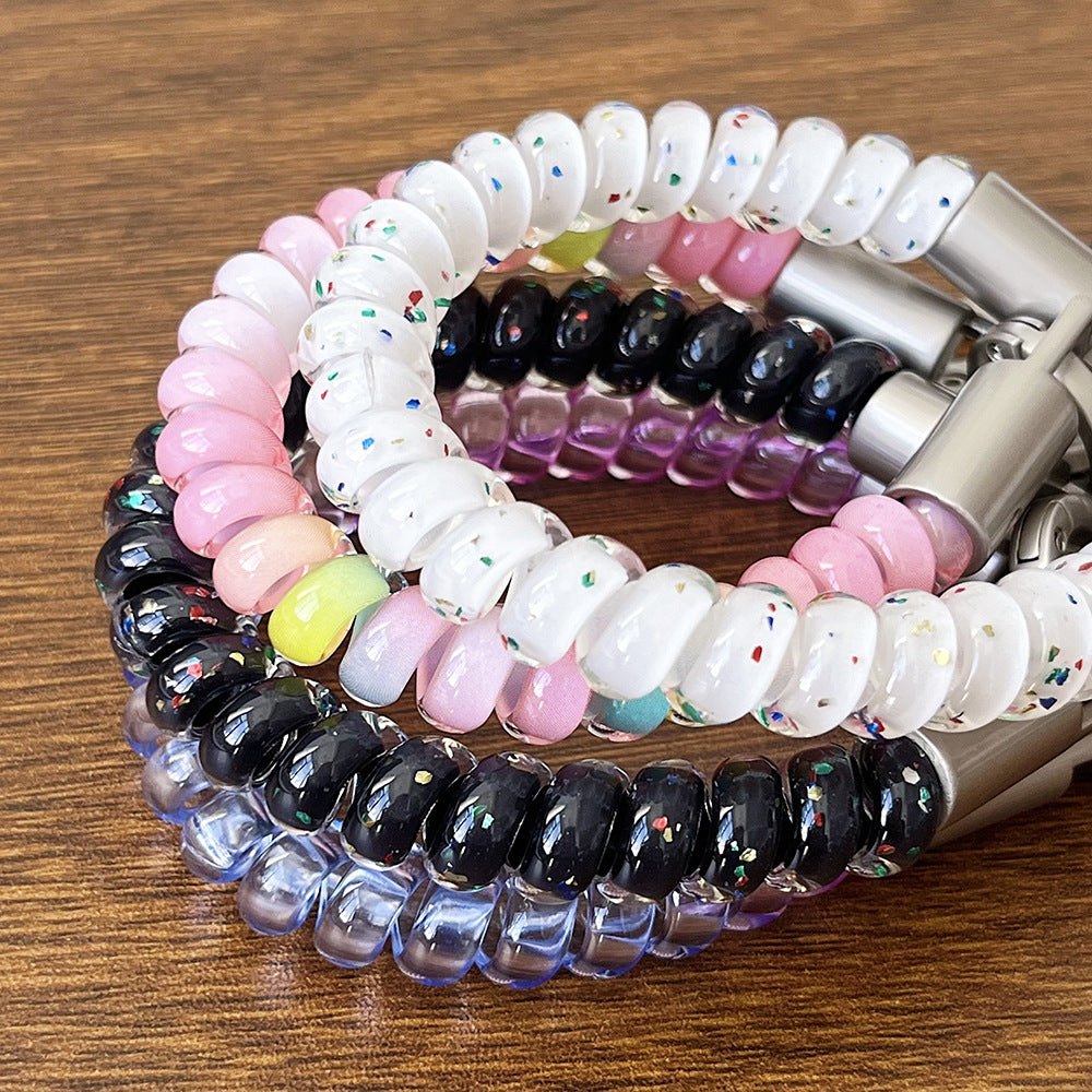 Thick Phone Cord Wrist Phone Strap with Tether Tabs – High Elasticity Wristlet & Hand Lanyard