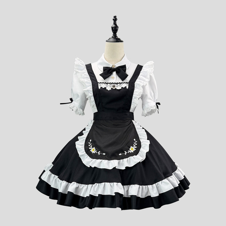 Daisy Manor Embroidery Maid Outfit Cosplay Lolita Ruffle Dress