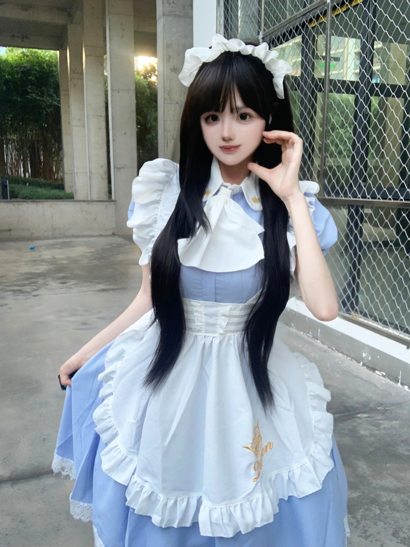 British Queen Maid Outfit Long Dress Lolita Cosplay Costume