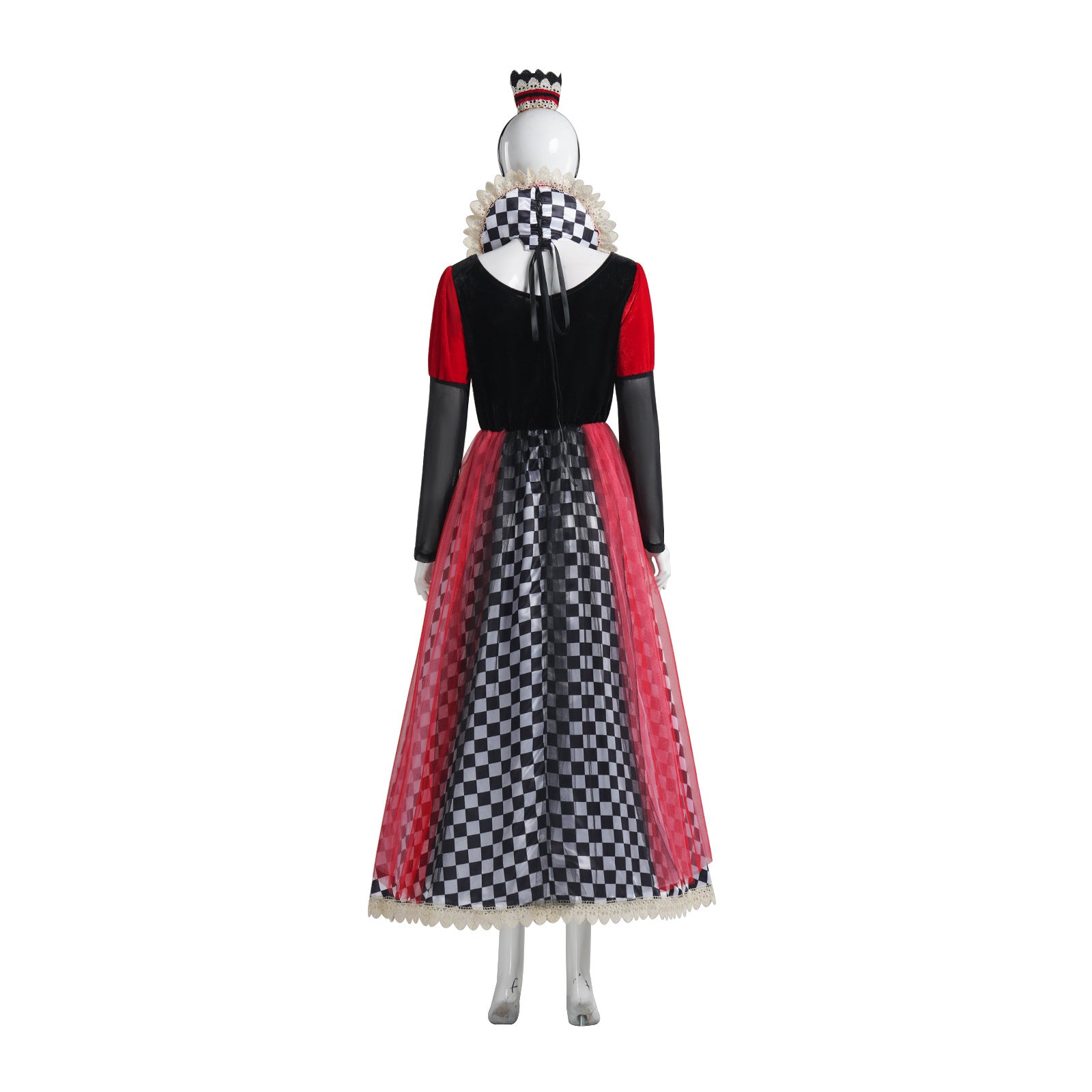 Women's Queen of Hearts Costume - Alice Style Evil Red Queen Halloween Cosplay Dress
