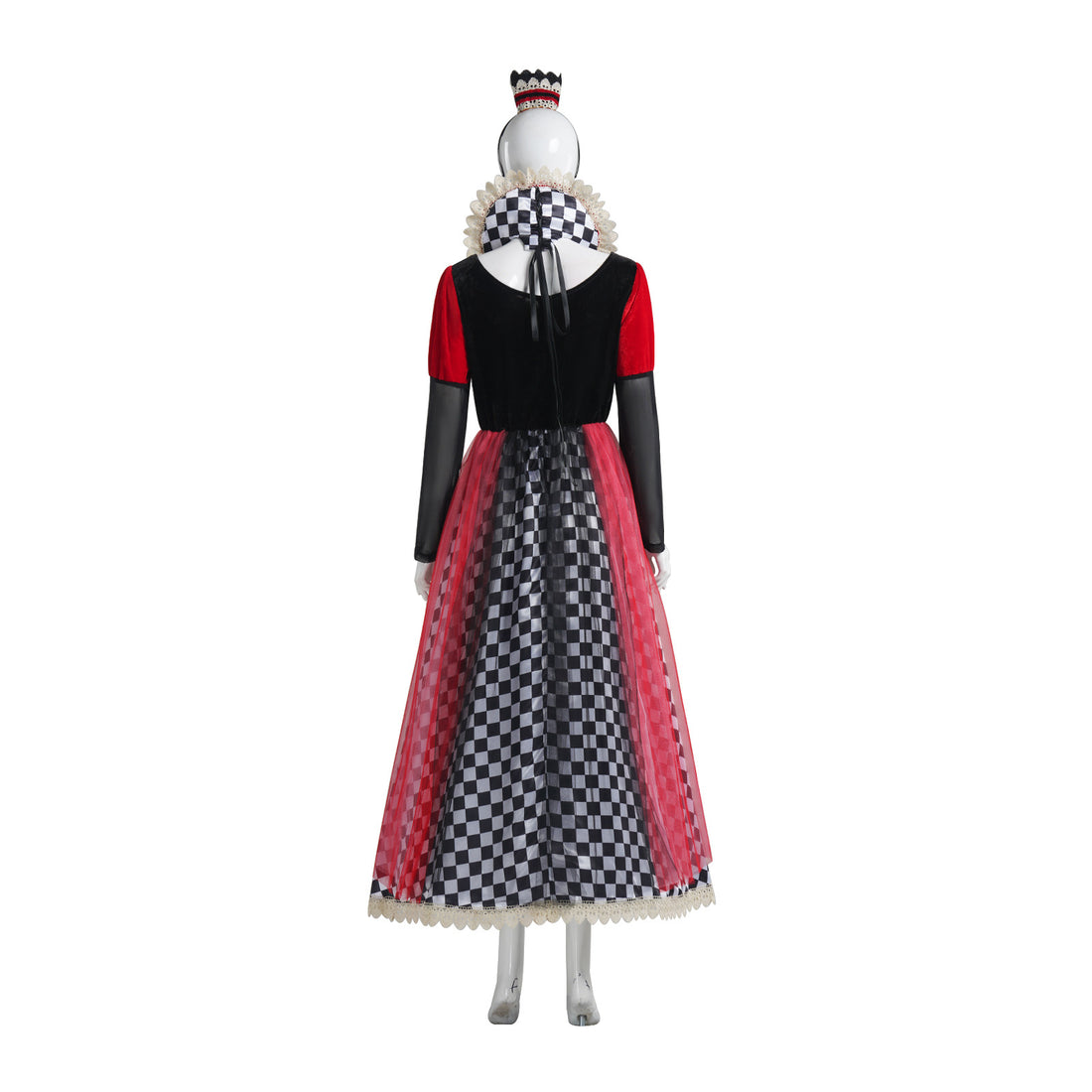 Women's Queen of Hearts Costume - Alice Style Evil Red Queen Halloween Cosplay Dress
