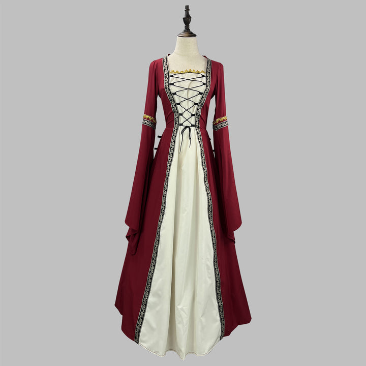 Women's Victorian Court Dress - Long Flare Sleeve Halloween Retro Masquerade Cosplay Costume