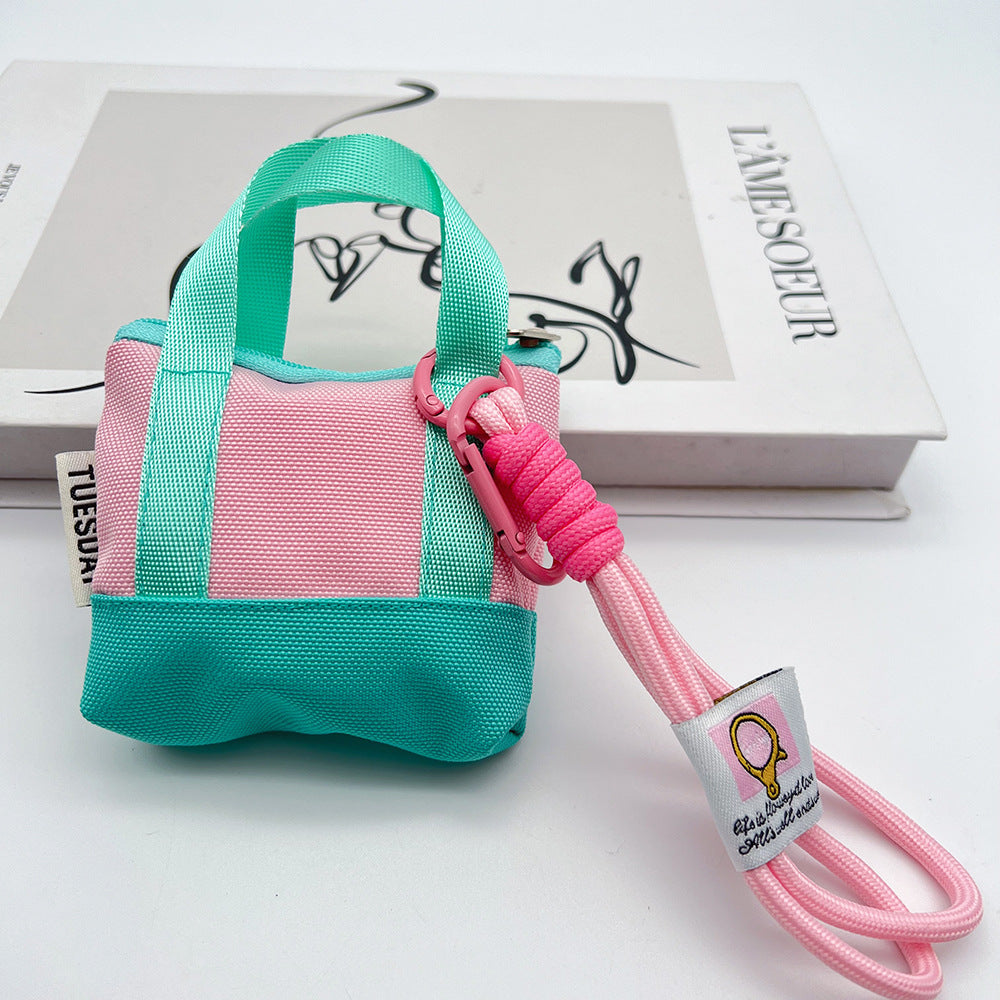 Mini Coin Purse Headphone Bag with Wrist Phone Strap Carabiner – Mini Handbag Phone Accessory
