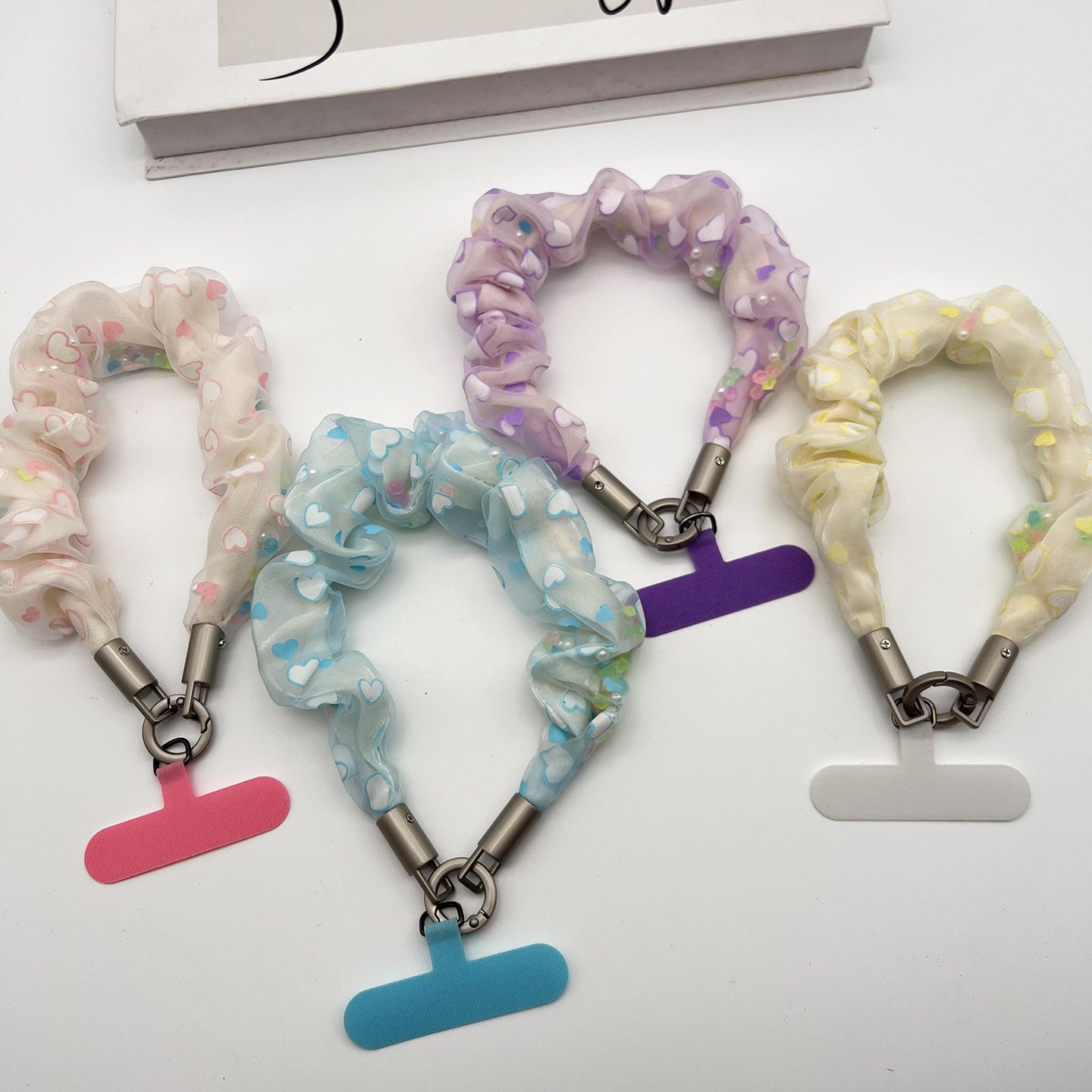 Floral Tulle Wrist Phone Strap with Tether Tabs – Colon-shaped Wristlet & Hand Lanyard