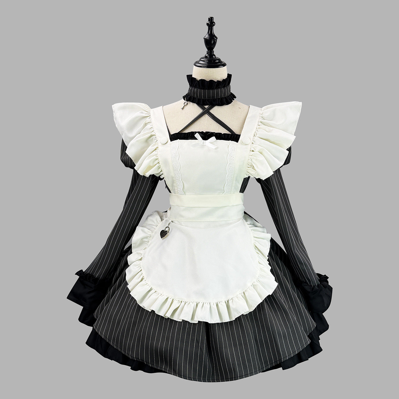 Lace Puff Sleeves Maid Outfit Gamer Streamer Cosplay Dress