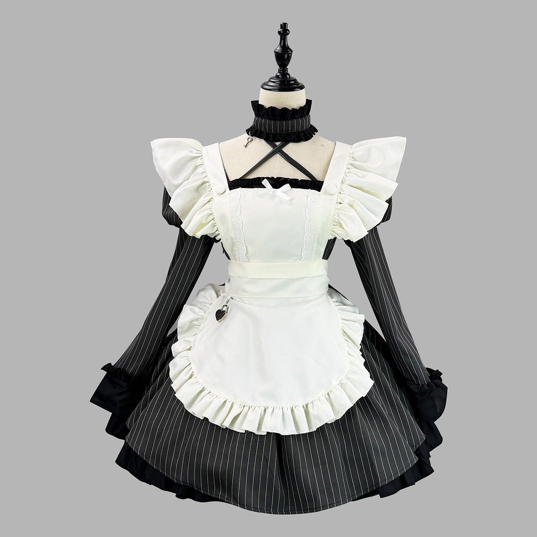 Lace Puff Sleeves Maid Outfit Gamer Streamer Cosplay Dress