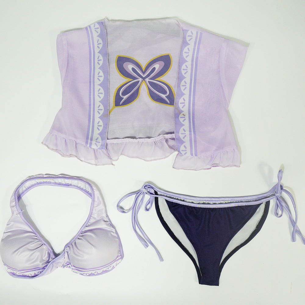 Genshin Impact Raiden Shogun Swimsuit Full Set Cosplay Costumes