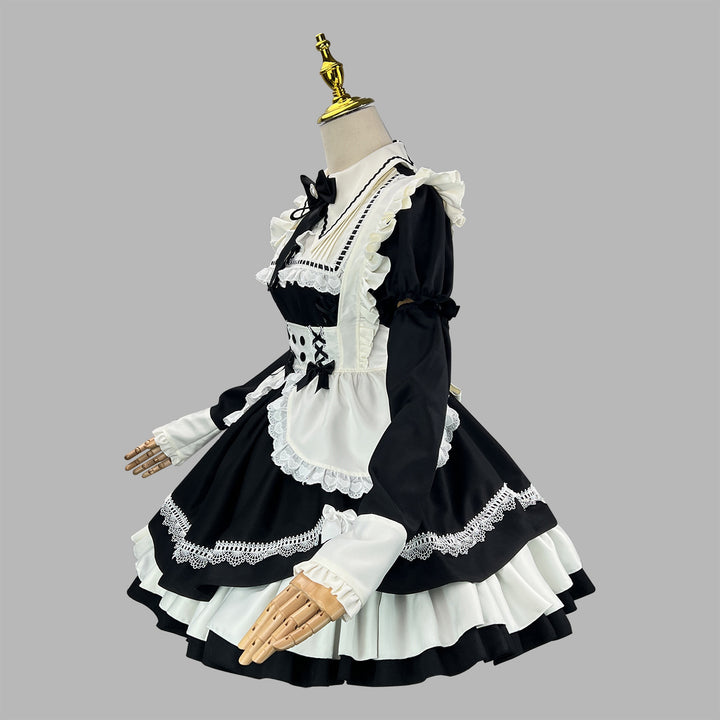 Detachable Sleeves Lolita Maid Dress Cosplay & Livestream Outfit