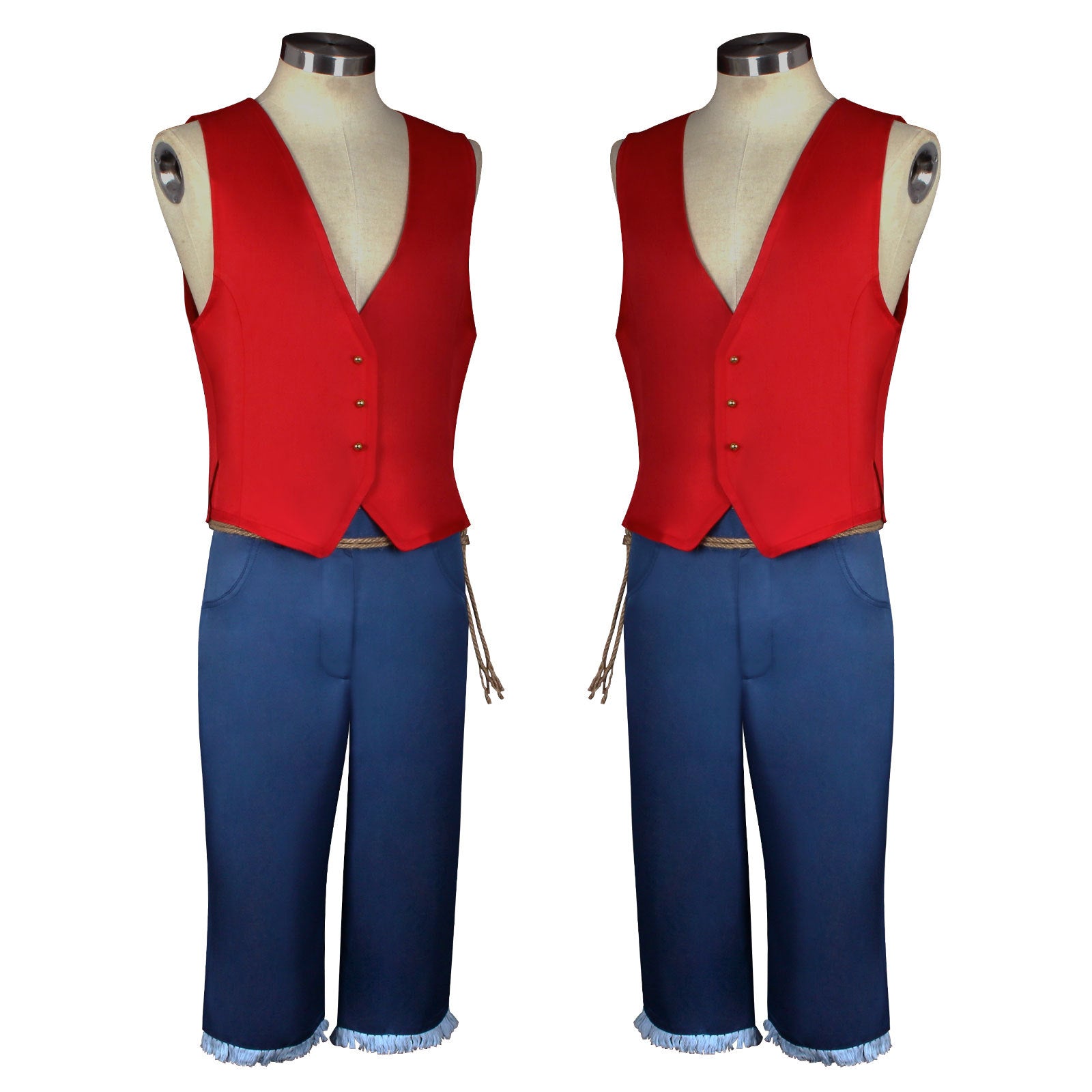 Anime Navigation Film Monkey D. Luffy Red Vest One Piece Cosplay Costumes