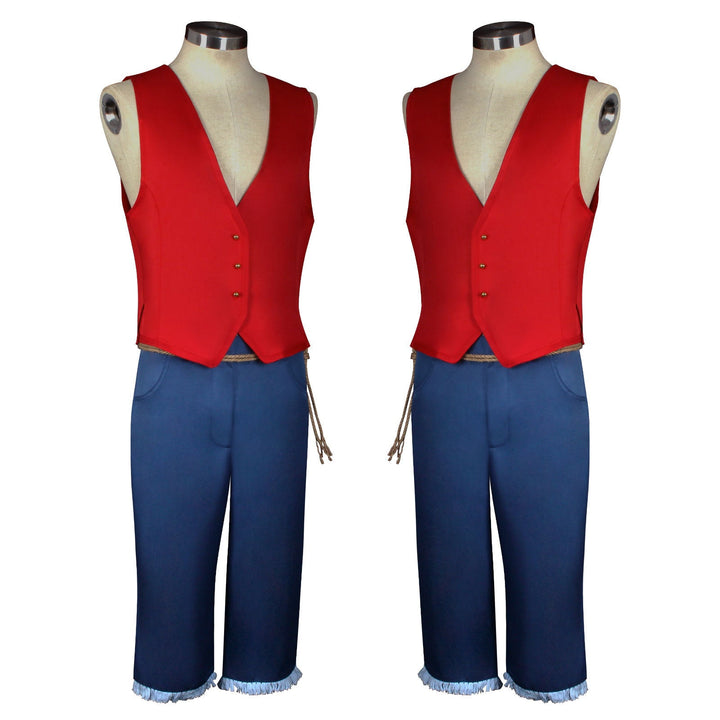 Anime Navigation Film Monkey D. Luffy Red Vest One Piece Cosplay Costumes