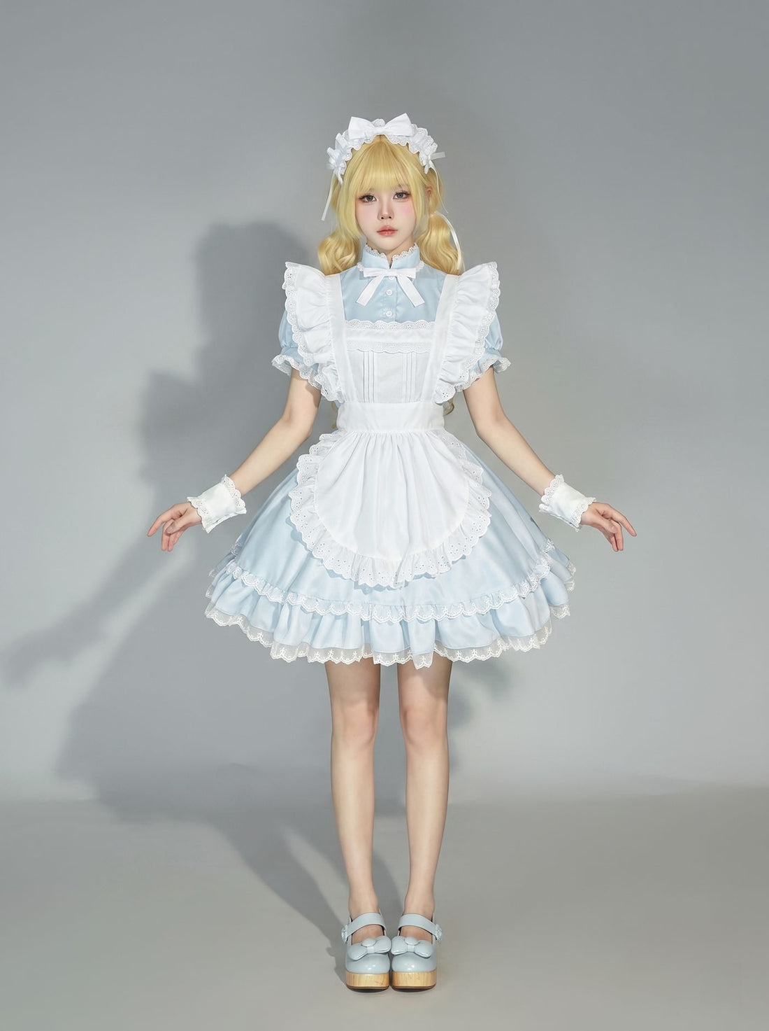 Alice Aqua Blue Lolita Maid Outfit Streamer Cosplay Dress