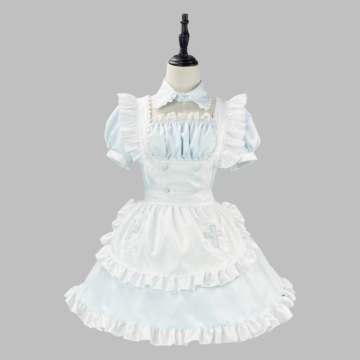 Light Color Angel Maid Outfit Cosplay Streamer Dress Costume