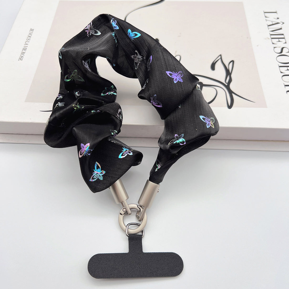Butterfly Wrinkle Tulle Wrist Phone Strap with Tether Tabs – Colon-shaped Wristlet & Hand Lanyard