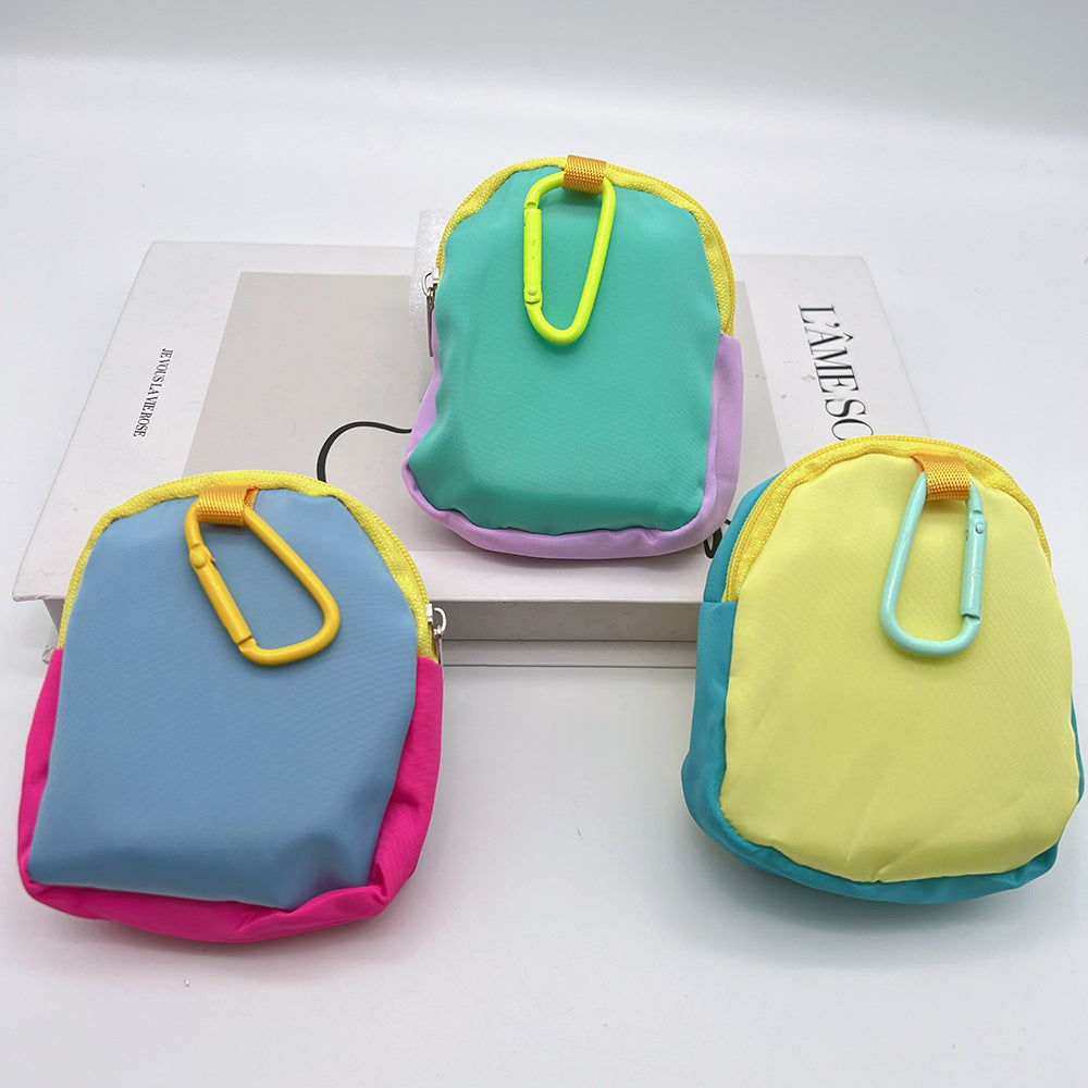 Cute Bear Mini Coin Purse Headphone Bag with Carabiner – Printed Mini Bag Phone Accessory