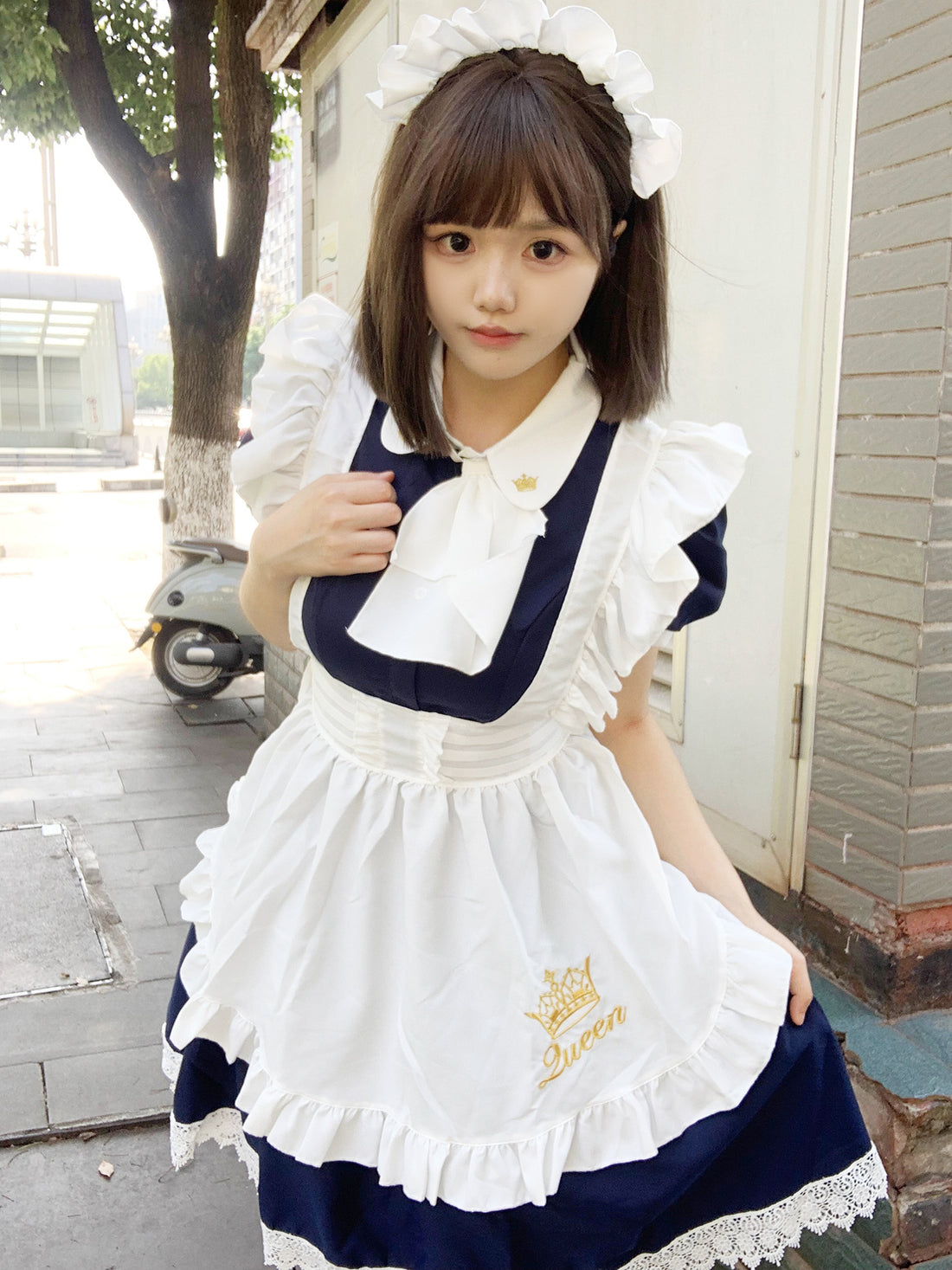 British Queen Maid Outfit Long Dress Lolita Cosplay Costume
