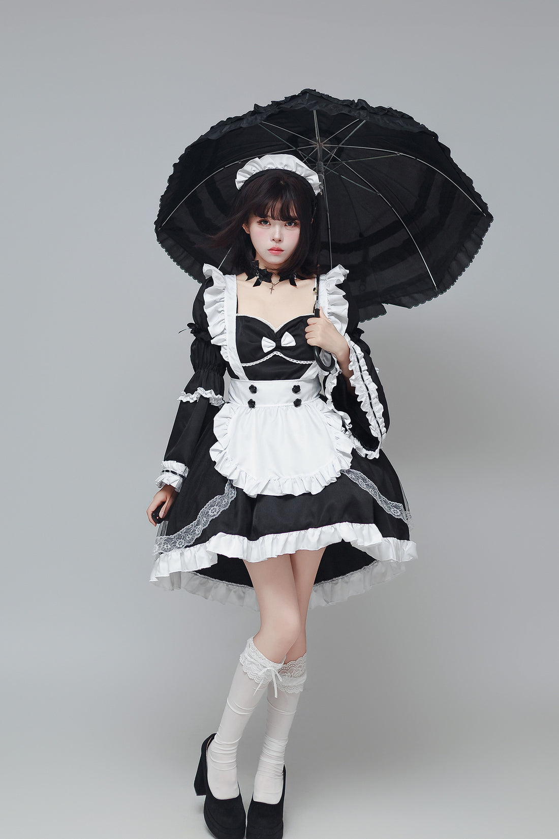 Otaku Dance Streamer Plus Size Maid Outfit Lolita Dress Costume