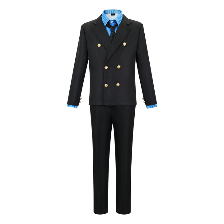 Navigation Sanji Cosplay Costume Blue Yellow Uniform One Piece Halloween Outfit for Men