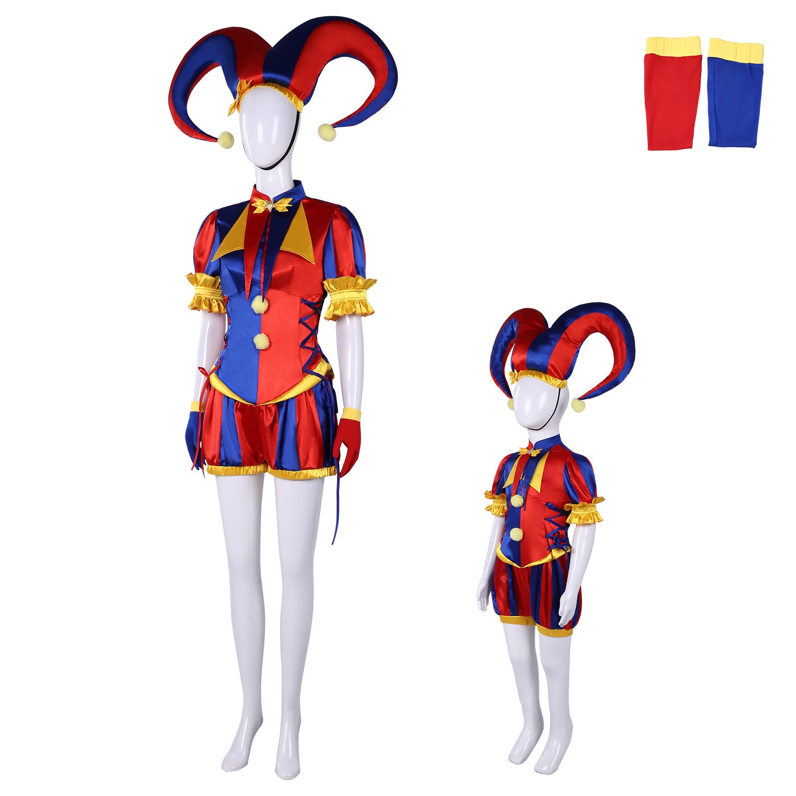 The Amazing Digital Circus Jester Pomni Joker Cosplay Costumes Halloween Party Clown Outfit