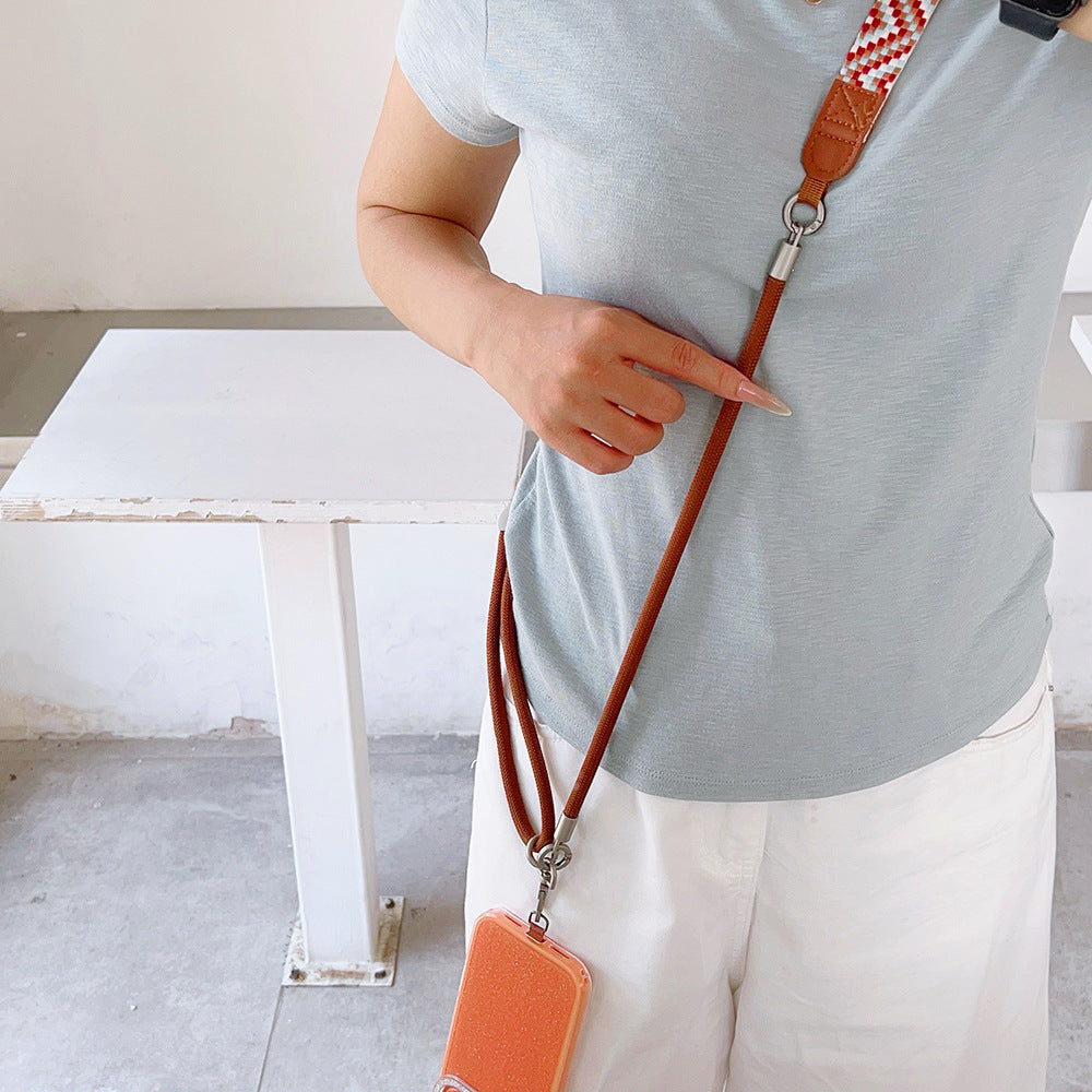 Embroidered Adjustable Crossbody & Wrist Phone Strap with Tabs – 2-IN-1 Wristlet & Hand Lanyard
