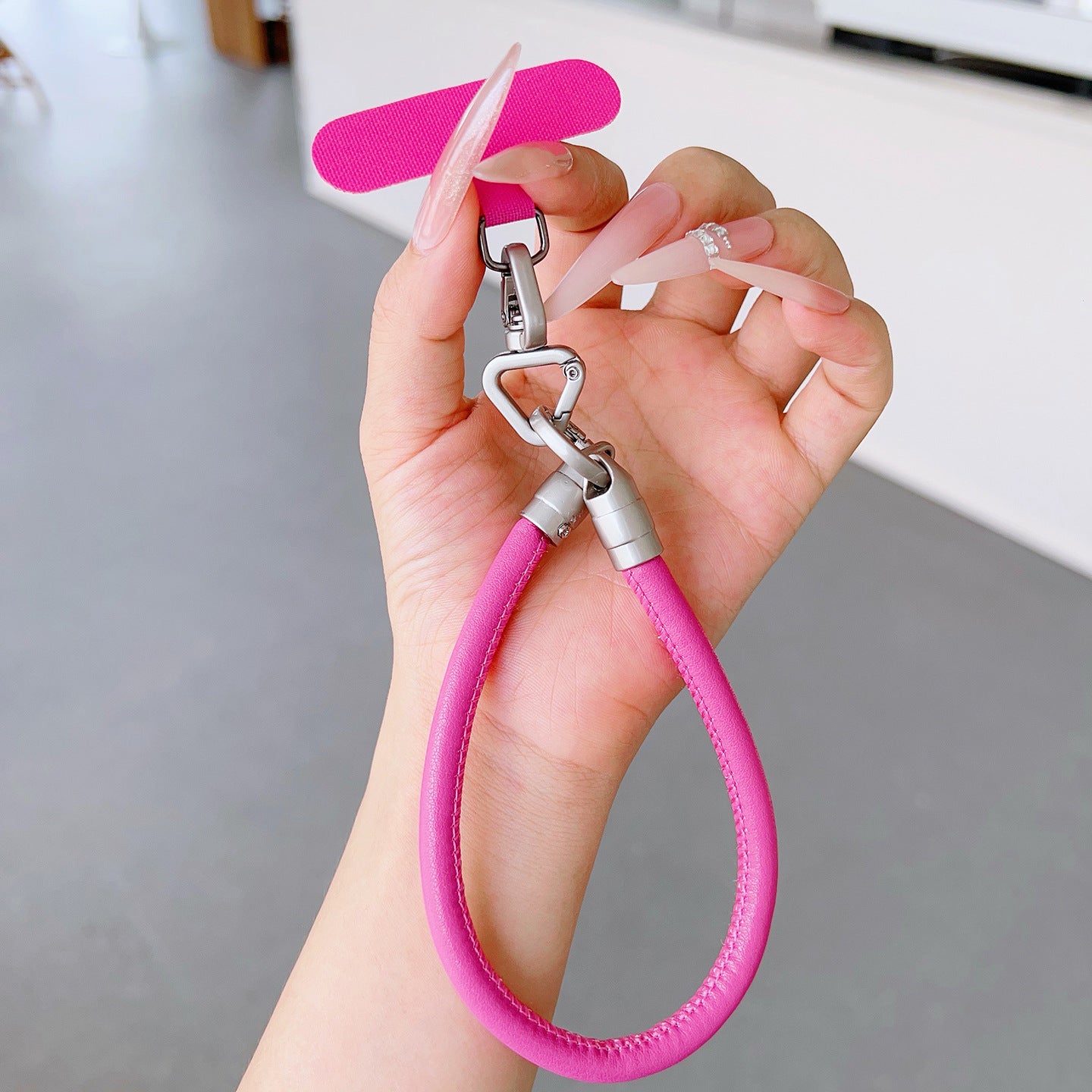 PU Leather Rotatable Wrist Phone Strap with Tether Tabs – High Intensity Wristlet & Hand Lanyard