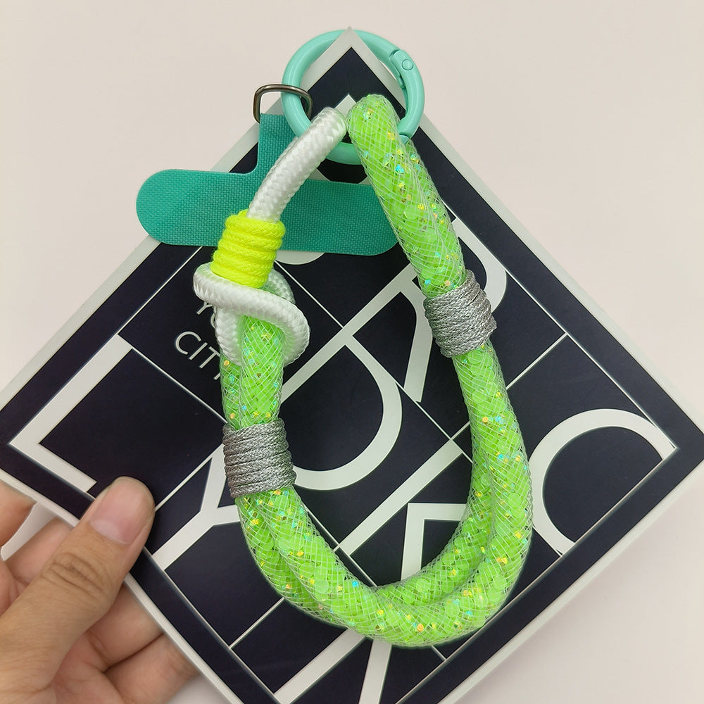 Adjustable Glitter Wrist Phone Strap with Tether Tabs – Multicolor Wristlet & Hand Nylon Lanyard