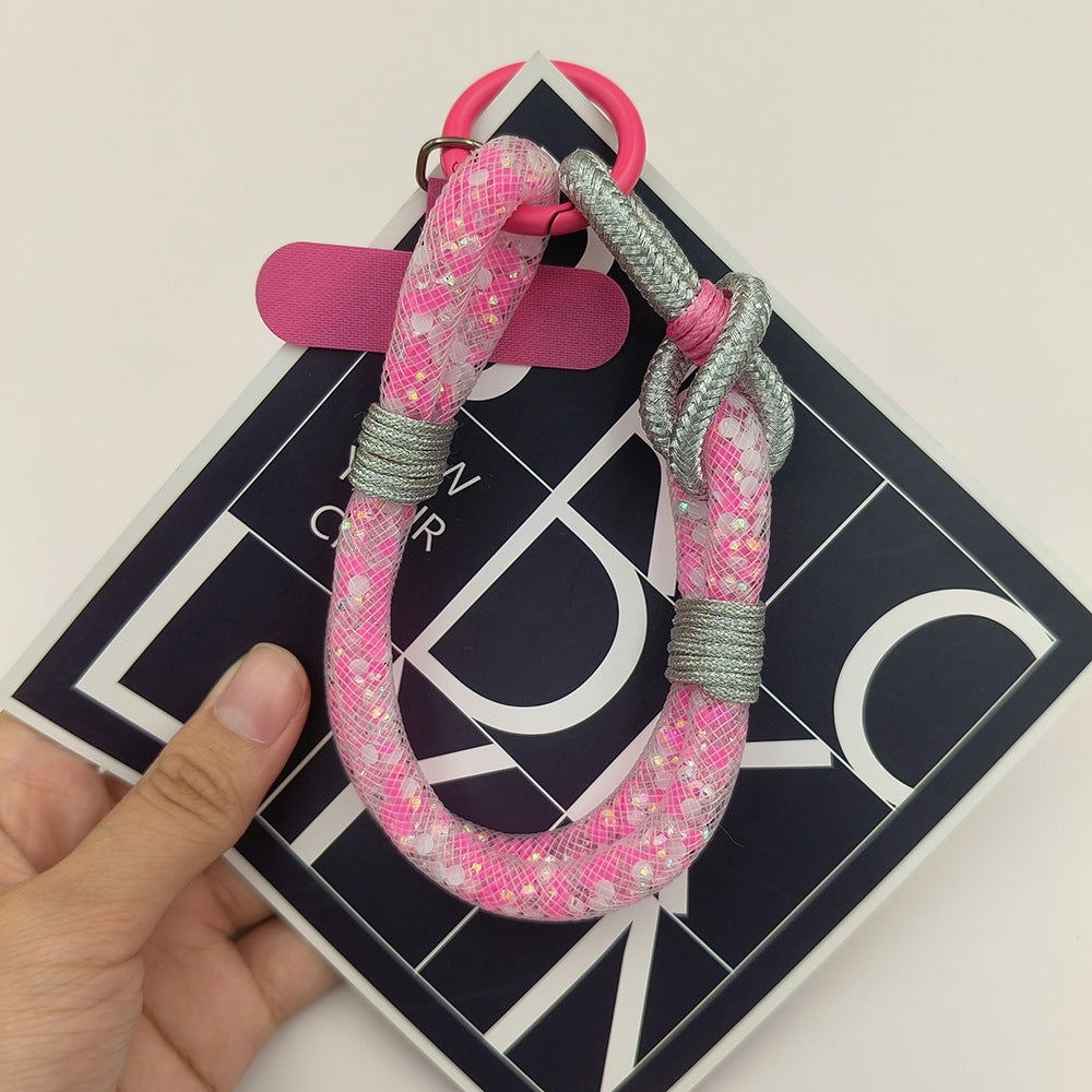 Adjustable Glitter Wrist Phone Strap with Tether Tabs – Multicolor Wristlet & Hand Nylon Lanyard