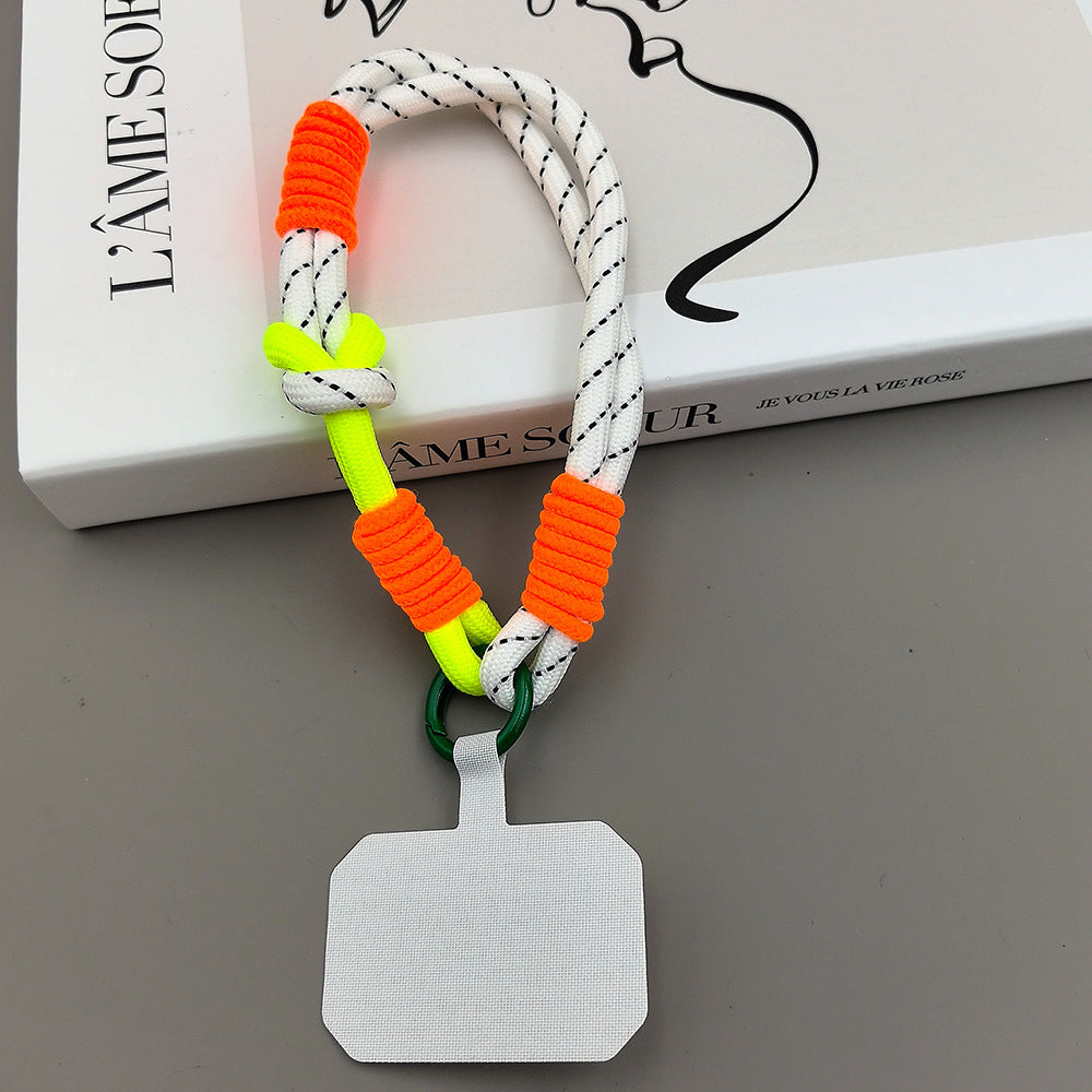 Color-Blocked Adjustable Wrist Phone Strap with Tether Tabs – Hand Woven Wristlet & Hand Lanyard