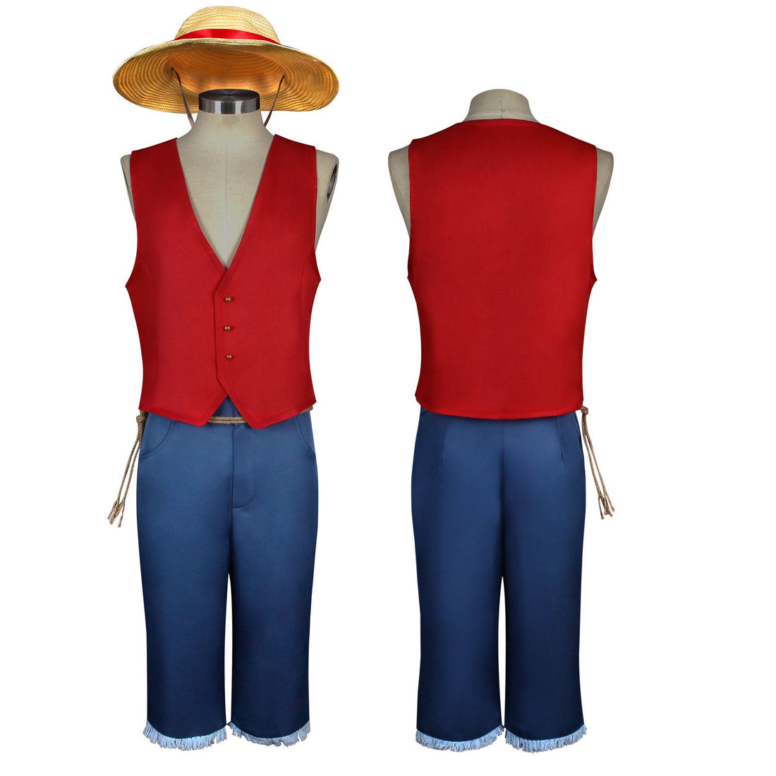 Anime Navigation Film Monkey D. Luffy Red Vest One Piece Cosplay Costumes