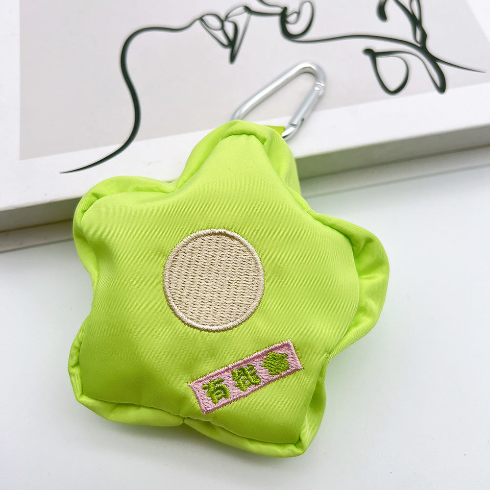 Star Mini Coin Purse Headphone Bag with Carabiner – Embroidered Mini Bag Phone Accessory