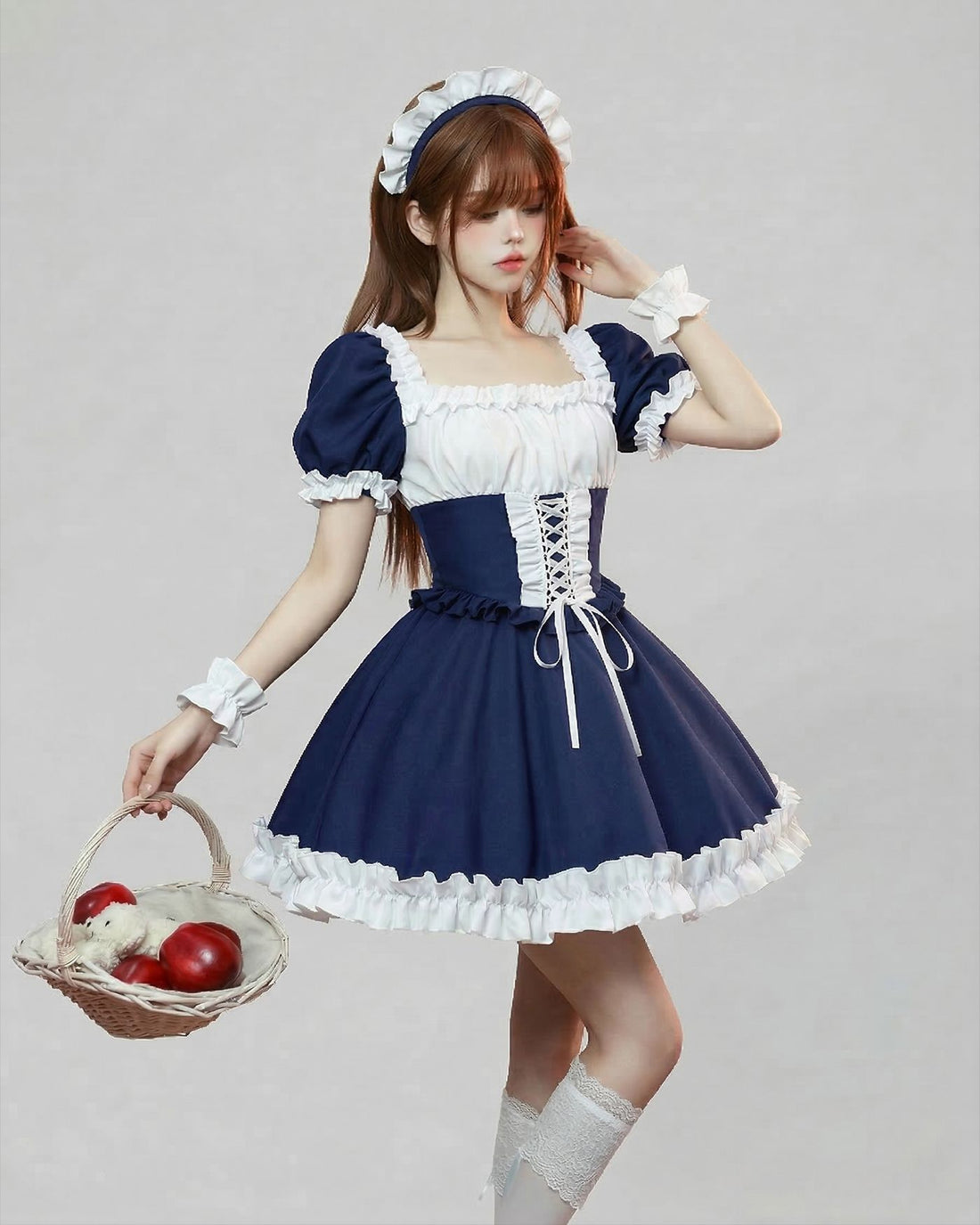 Classic Short Sleeve Lolita Dress Cute Japanese Maid Cosplay