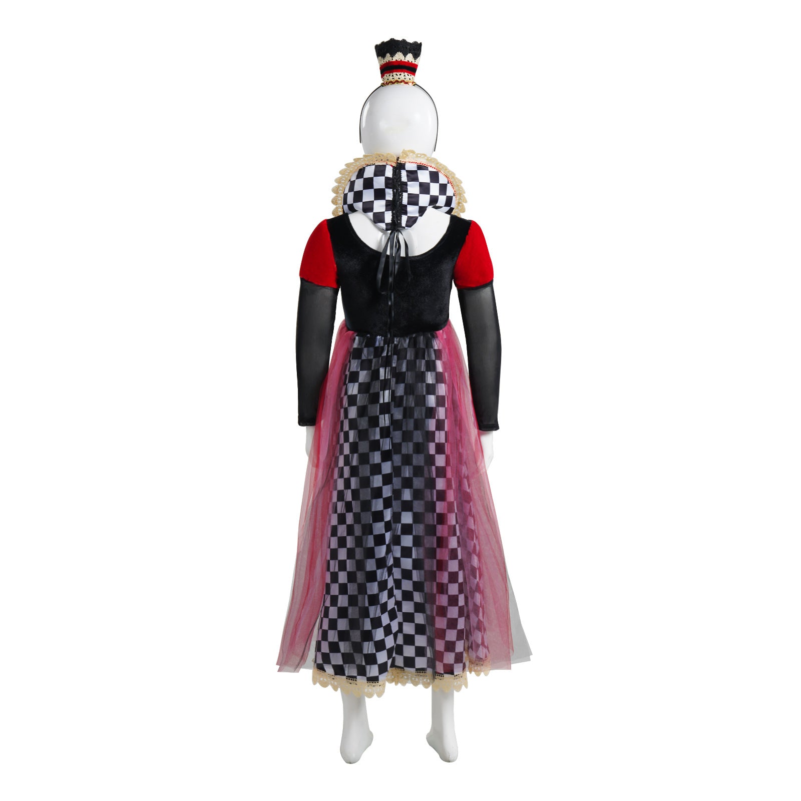 Queen of Hearts Kids Costume - Alice Style Evil Red Queen Halloween Cosplay Dress