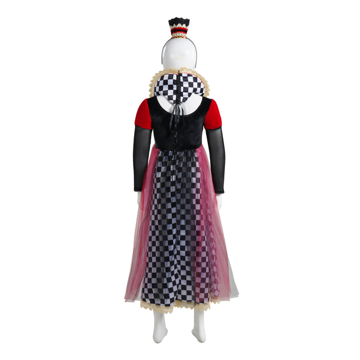 Queen of Hearts Kids Costume - Alice Style Evil Red Queen Halloween Cosplay Dress