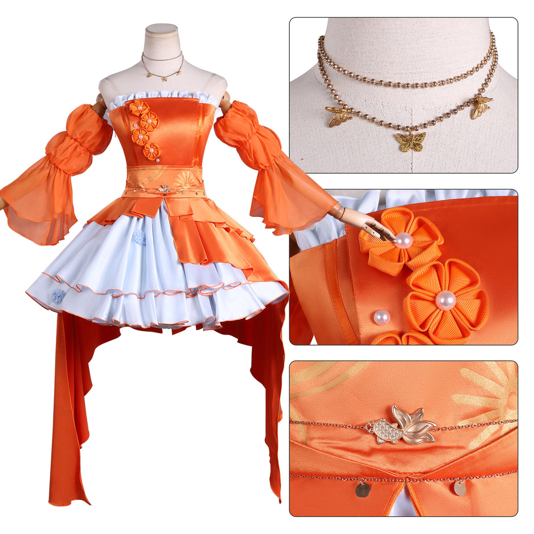 Genshin Impact Yoimiya Resplendent Feast Gown Full Set Cosplay Costumes