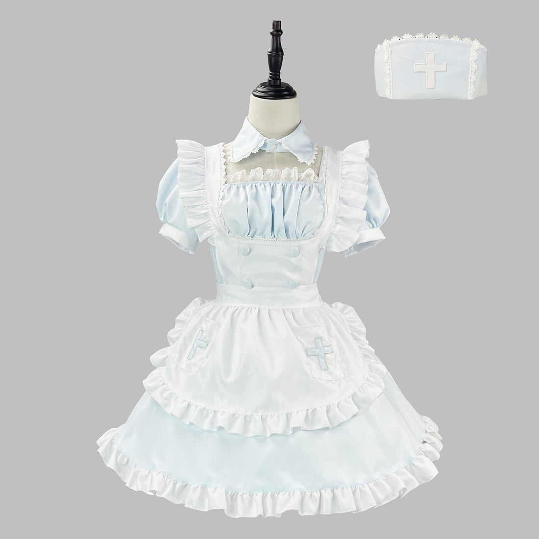 Light Color Angel Maid Outfit Cosplay Streamer Dress Costume