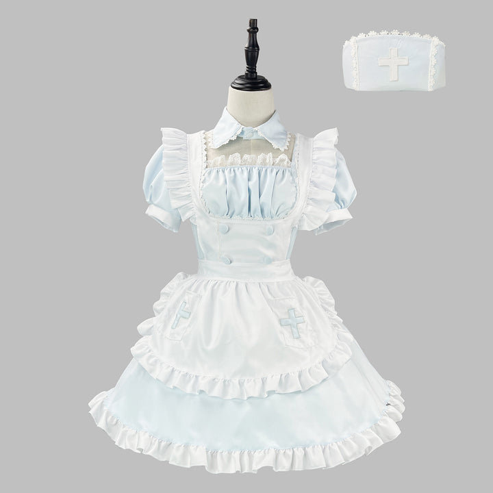 Light Color Angel Maid Outfit Cosplay Streamer Dress Costume