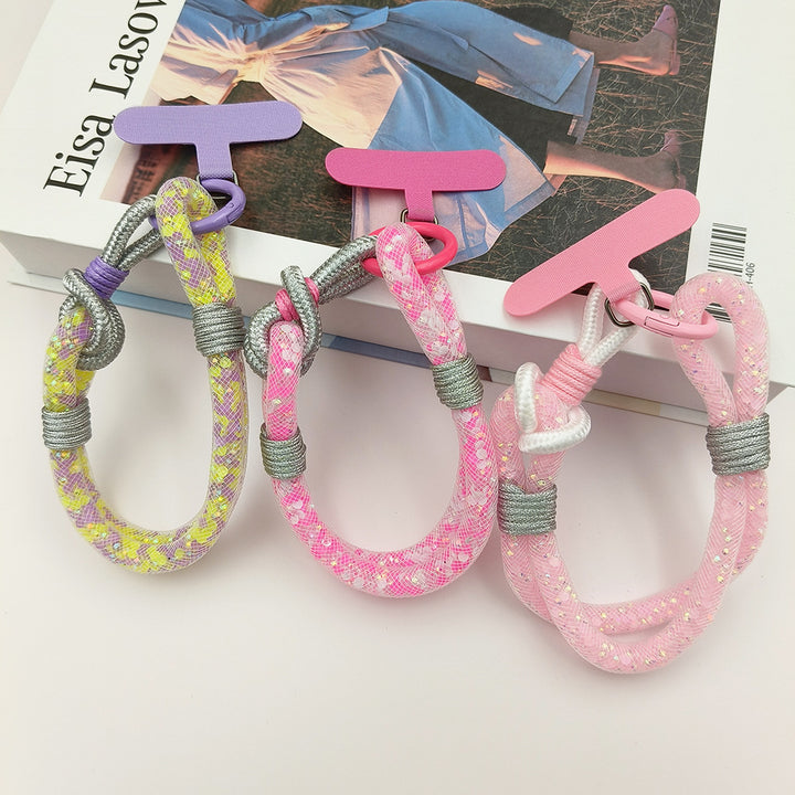 Adjustable Glitter Wrist Phone Strap with Tether Tabs – Multicolor Wristlet & Hand Nylon Lanyard