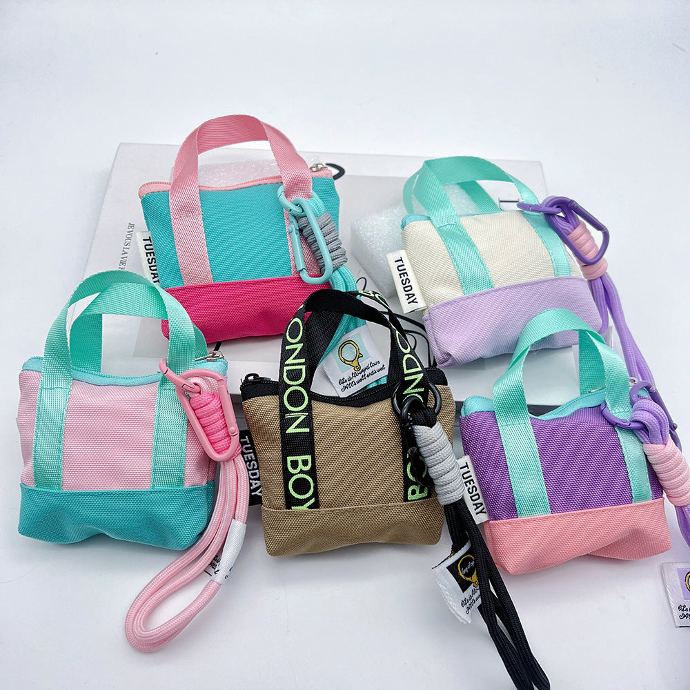 Mini Coin Purse Headphone Bag with Wrist Phone Strap Carabiner – Mini Handbag Phone Accessory