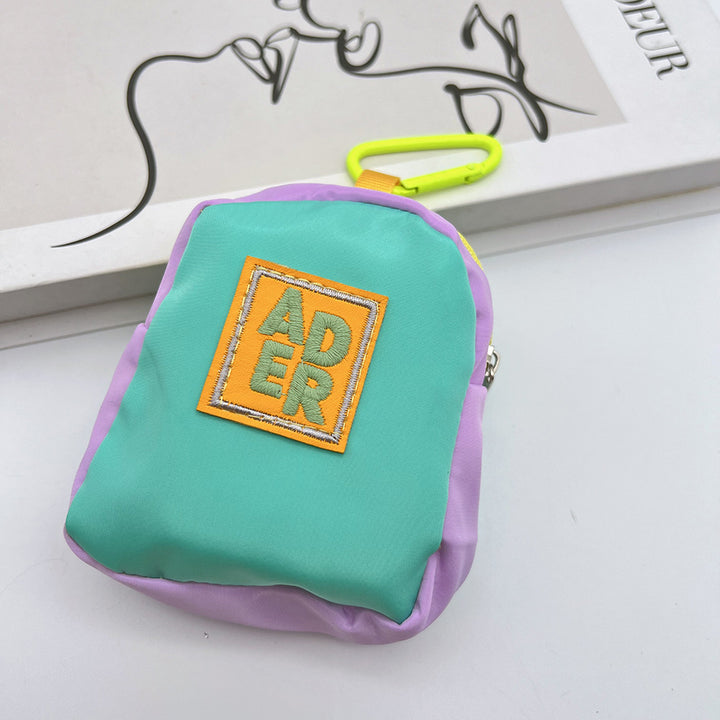 Cute Bear Mini Coin Purse Headphone Bag with Carabiner – Printed Mini Bag Phone Accessory