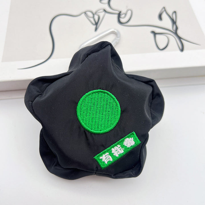 Star Mini Coin Purse Headphone Bag with Carabiner – Embroidered Mini Bag Phone Accessory
