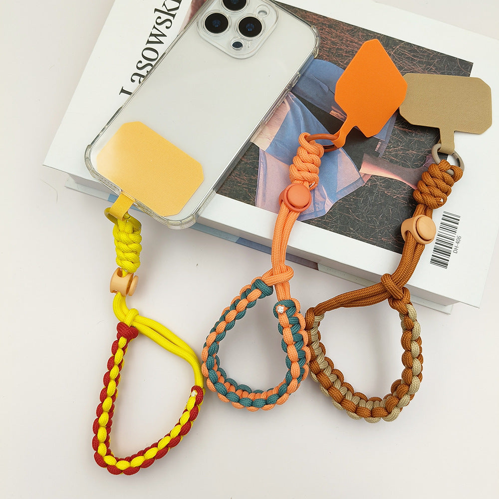Multicolor Adjustable Wrist Phone Strap with Tether Tabs – Hand Woven Wristlet & Hand Lanyard