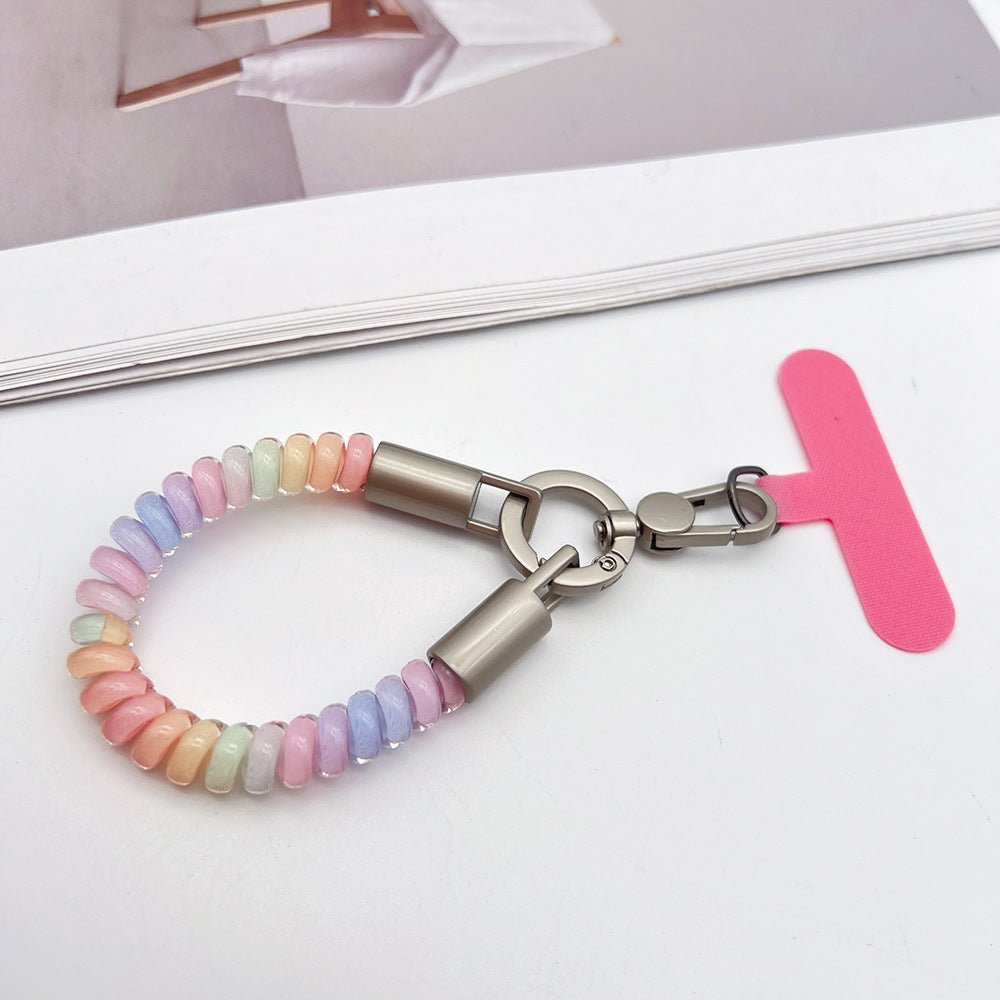 TPU Phone Cord Wrist Phone Strap with Tether Tabs – Elasticity Short Wristlet & Hand Lanyard