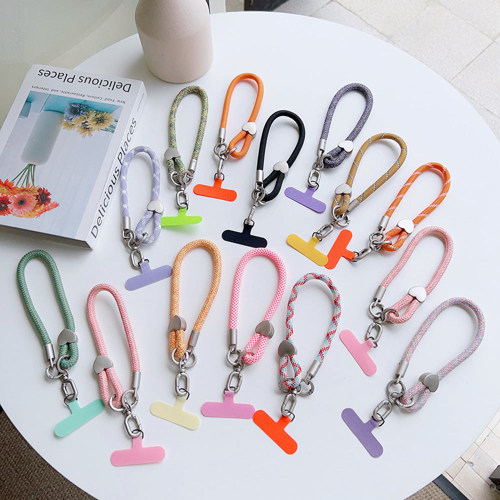 Heart Clasp Rotatable Wrist Phone Strap with Tether Tabs – Thick Wristlet & Hand Lanyard