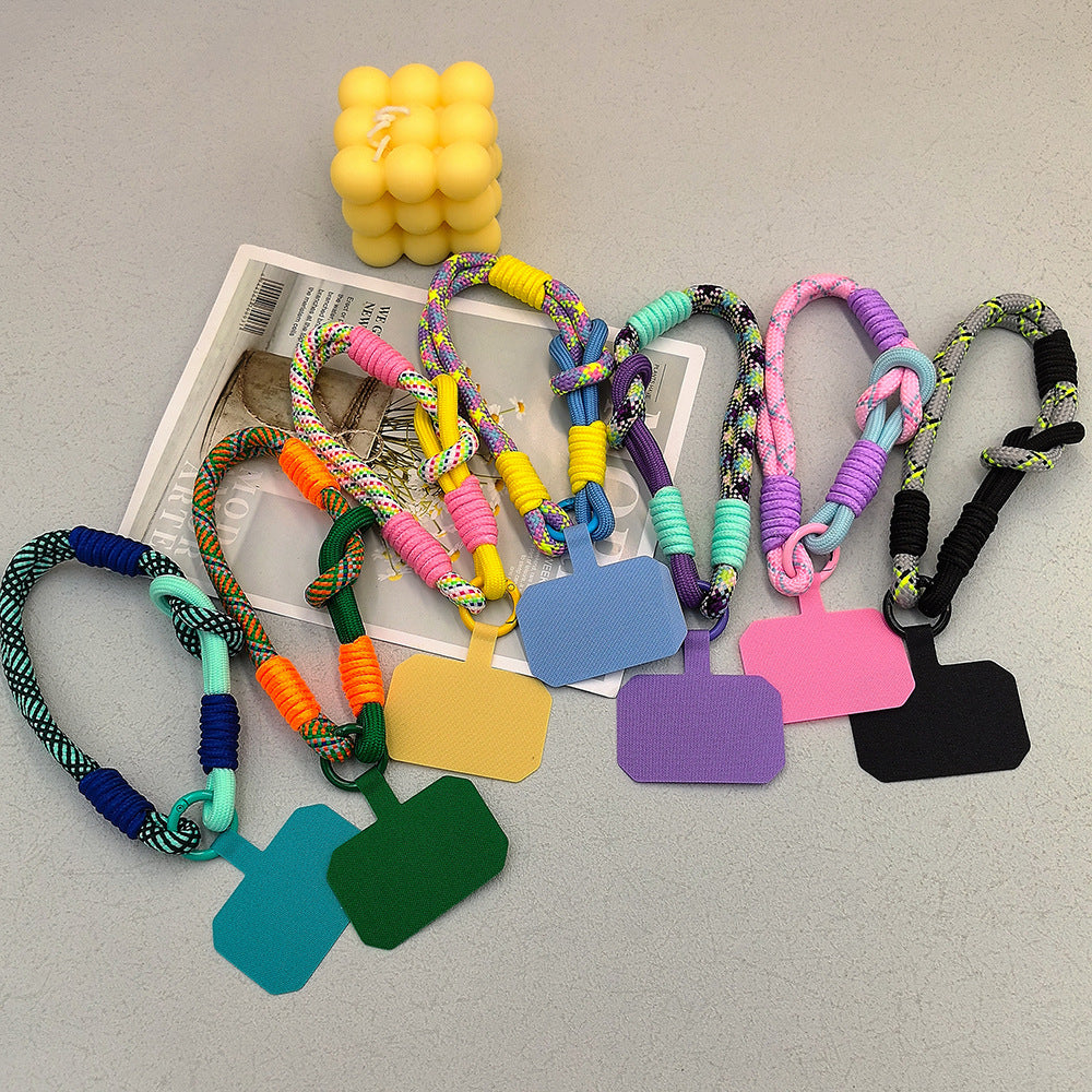 Color-Blocked Adjustable Wrist Phone Strap with Tether Tabs – Hand Woven Wristlet & Hand Lanyard