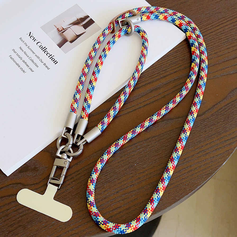 Multicolor Crossbody and Wrist Phone Strap with Tabs – Hand Woven 3-IN-1 Wristlet & Hand Lanyard