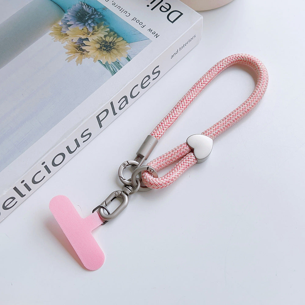 Heart Clasp Rotatable Wrist Phone Strap with Tether Tabs – Thick Wristlet & Hand Lanyard